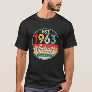T-shirt Anniversaire 59 ans Vintage 1963 Limited Edition 5