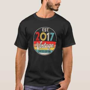 T-shirt Anniversaire 5 Ans Vintage 2017 5ème Anniversaire