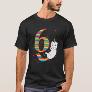 T-shirt Anniversaire 6 ans Chat Licorne sixième Anniversai