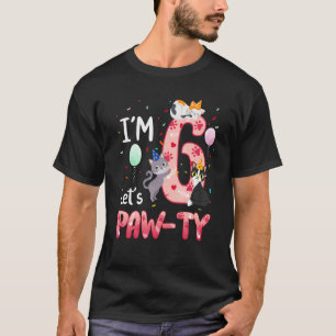 T-shirt Anniversaire 6 Ans Fille Chat Chaton 6 Ans Bday Pa