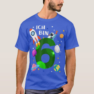 T-shirt Anniversaire 6 ans fusée, planètes, étoiles, astro