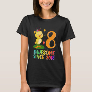 T-shirt Anniversaire 8 Ans Amoureux de Poules Incroyable D
