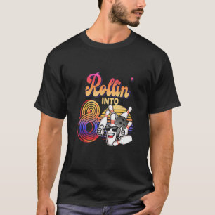 T-shirt Anniversaire 8e Rollin En 8 Bowling Retro Su
