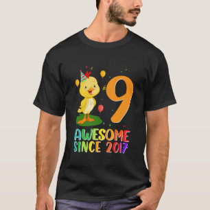 T-shirt Anniversaire 9 Ans Amoureux de Poulet Incroyable D