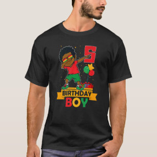 T-shirt Anniversaire African American Boy 5e anniversaire 