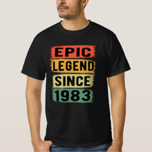 T-shirt anniversaire âgé de 38 ans 1983 Légende épique 38e