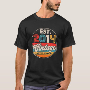 T-shirt anniversaire Âgé De 8 Ans Né En 2014 Vintage 8E An