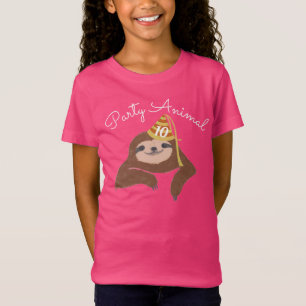 T-Shirt Anniversaire animal de partie Sloth Custom