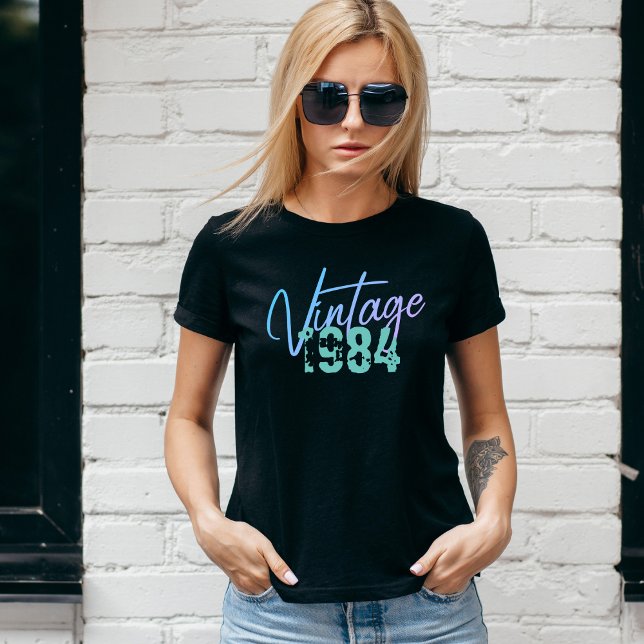 T-shirt Anniversaire Année Rétro Vintage (Vintage Year of Birth Custom Women's T-Shirt - Add your Birth Year!)