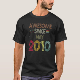 T-shirt Anniversaire Awesome Depuis Mai 2010 Né Ans
