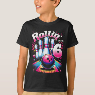 T-shirt Anniversaire Bowling Roulant Dans 6 Party 6ème Ann