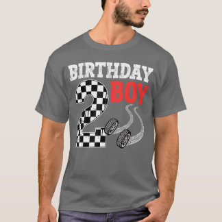 T-shirt Anniversaire Boy 2e Anniversaire Drapeau de course