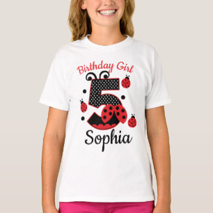 T-shirt Anniversaire cinq 5 coccinelles personnalisées