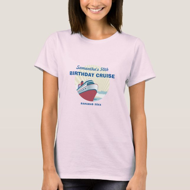 T-shirt Anniversaire Croisières avec bateau de croisière v (Devant)