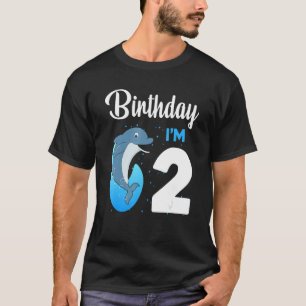 T-shirt Anniversaire dauphin 2 ans Enfants garçons filles 