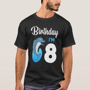 T-shirt Anniversaire dauphin 8 ans Enfants garçons filles 