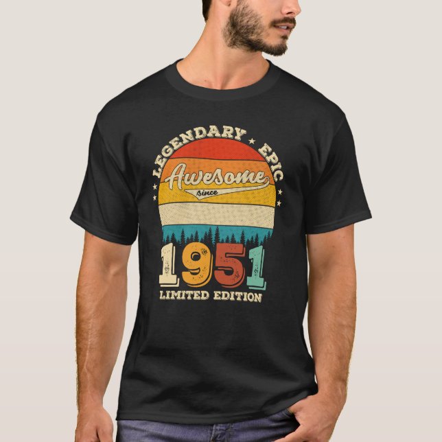 T-shirt anniversaire de 74 ans 1951 Magnifique 74e anniver (Devant)