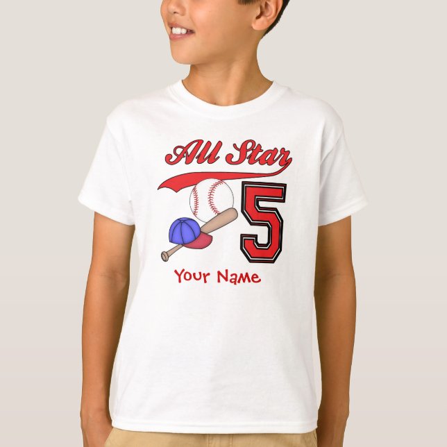 T-shirt Anniversaire de base-ball d'All Star 5ème (Devant)