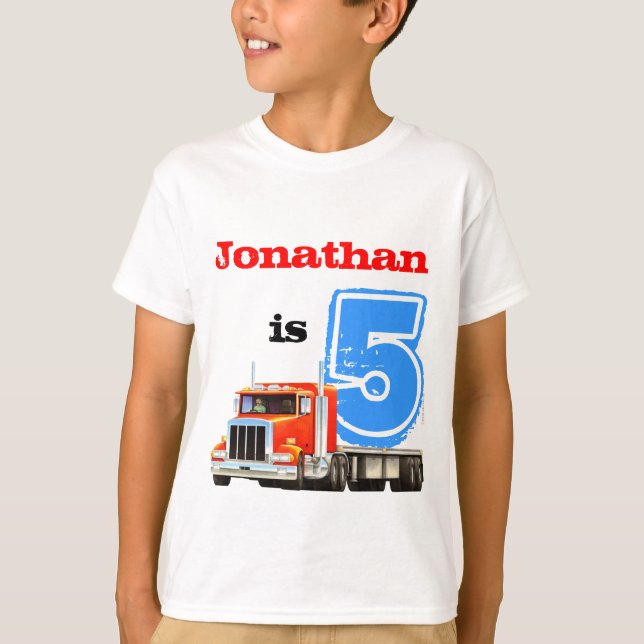 T-shirt Anniversaire de camion fait sur commande de (Devant)