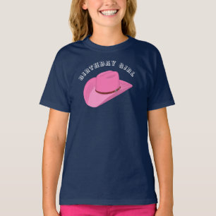 T-shirt Anniversaire de casquette Pink Cowgirl