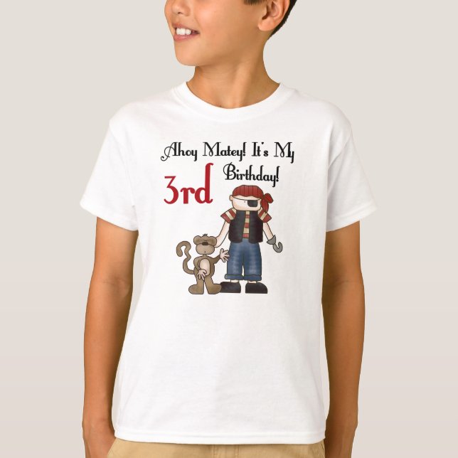 T-shirt Anniversaire de copain de pirate oh 3ème (Devant)
