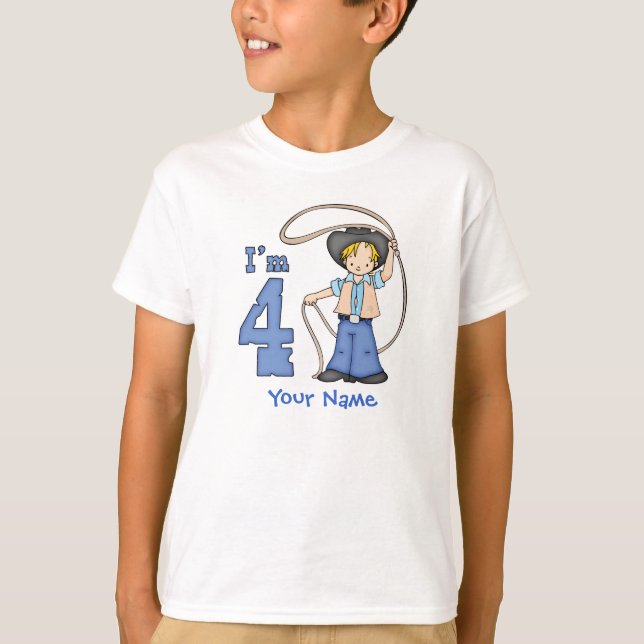 T-shirt Anniversaire de cordier de cowboy 4ème (Devant)