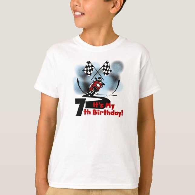 T-shirt Anniversaire de emballage de moto 7ème (Devant)