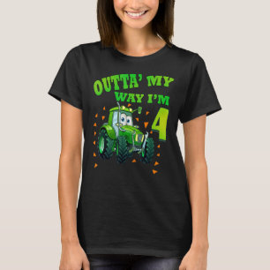T-shirt Anniversaire de enfant 4 ans Green Farm Tracteur