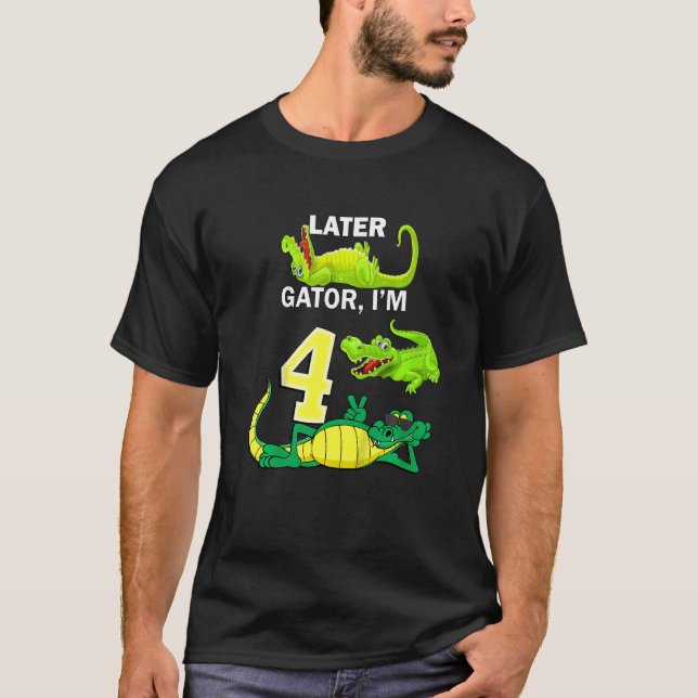 T-shirt Anniversaire de enfant 4 ans plus tard Gator Cool  (Devant)