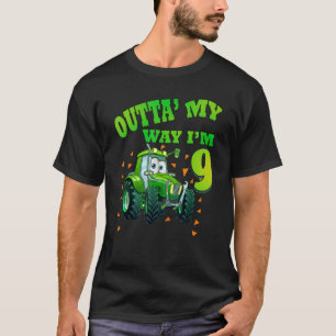 T-shirt Anniversaire de enfant 9 ans Green Farm Tracteur