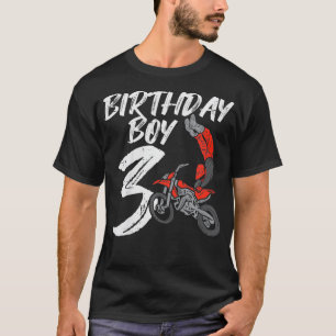 T-shirt Anniversaire de enfant Boy 3 Dirt Bike Cool Motocr