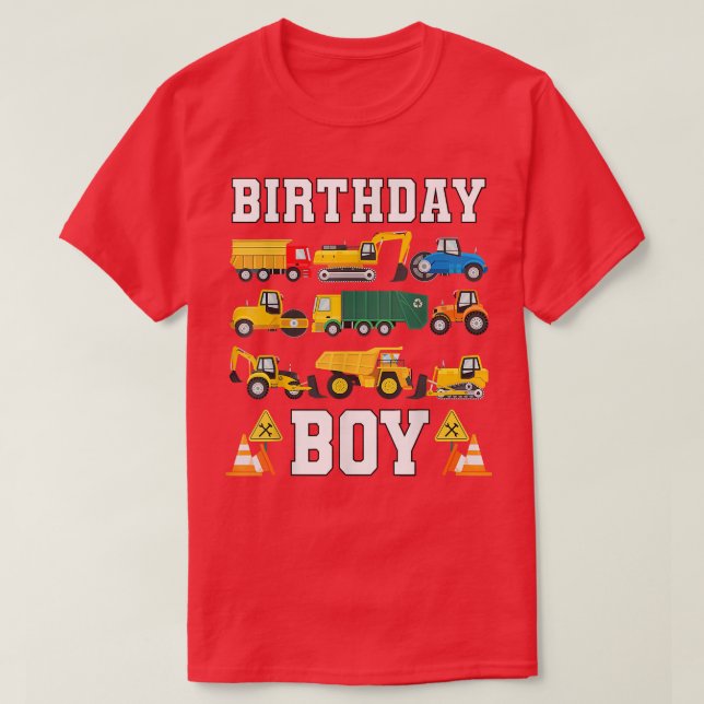 T-shirt Anniversaire de enfant Boy Funny Construction Anni (Design devant)