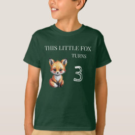 T-shirt Anniversaire de enfant d'âge mignon de Fox Woodlan