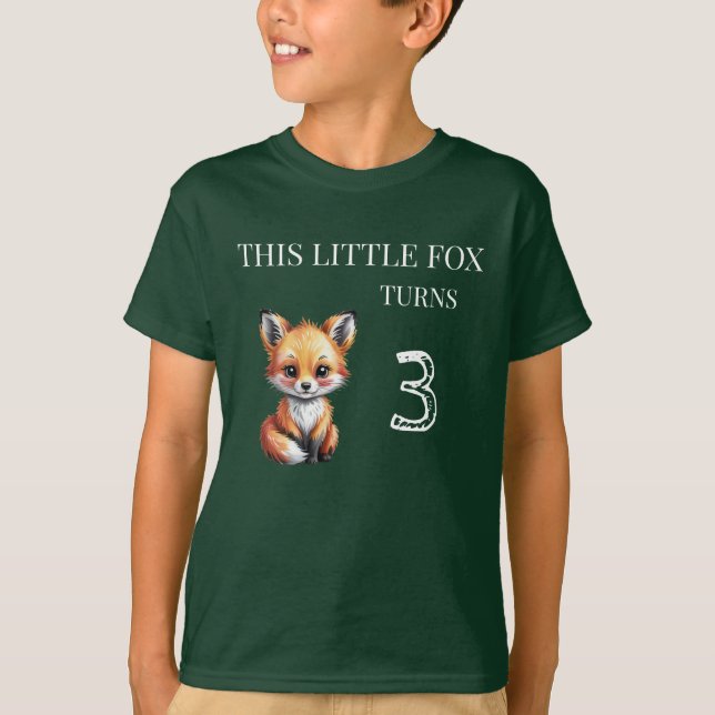 T-shirt Anniversaire de enfant d'âge mignon de Fox Woodlan (Devant)