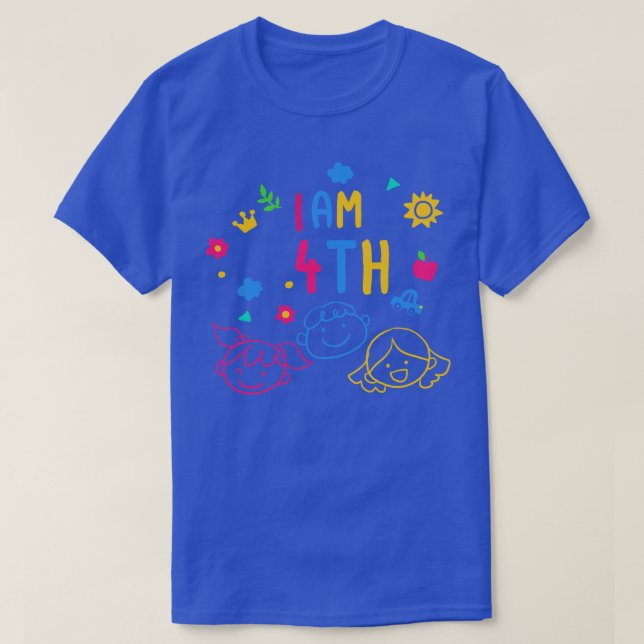 T-shirt anniversaire de enfant de 4e année Journée des enf (Design devant)
