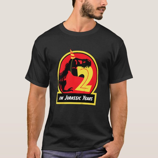T-shirt Anniversaire de enfant Dinosaur 2 ans Jurassique R (Devant)