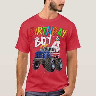 T-shirt Anniversaire de enfant Garçon 4 ans Monster Truck