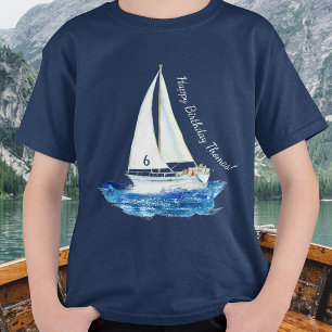 T-shirt Anniversaire de enfant Personnalisé Ocean Sailboat
