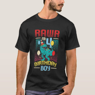 T-shirt Anniversaire de enfant Trex Dinosaur 4e anniversai