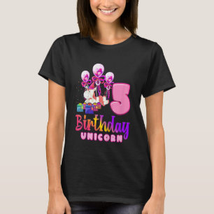 T-shirt Anniversaire de enfant Unicorn 5 Fille 5 Année Ann