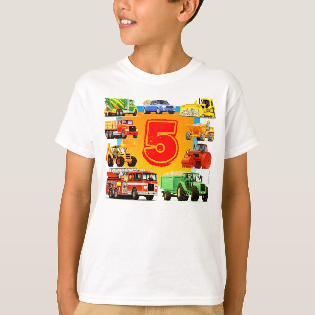 T-shirt Anniversaire de grand camion de la construction du (Devant)