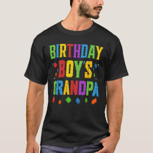 T-shirt Anniversaire de grand-père de garçon Blocs maître