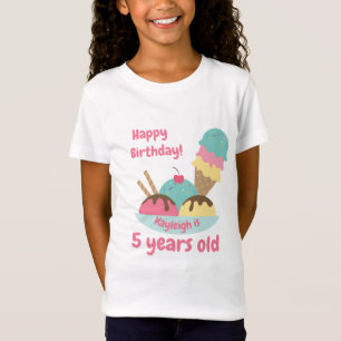 T-Shirt Anniversaire de la crème glacée rose pâle