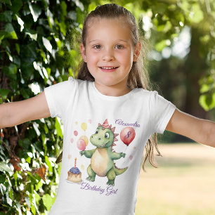 T-Shirt Anniversaire de la fille Dinosaur