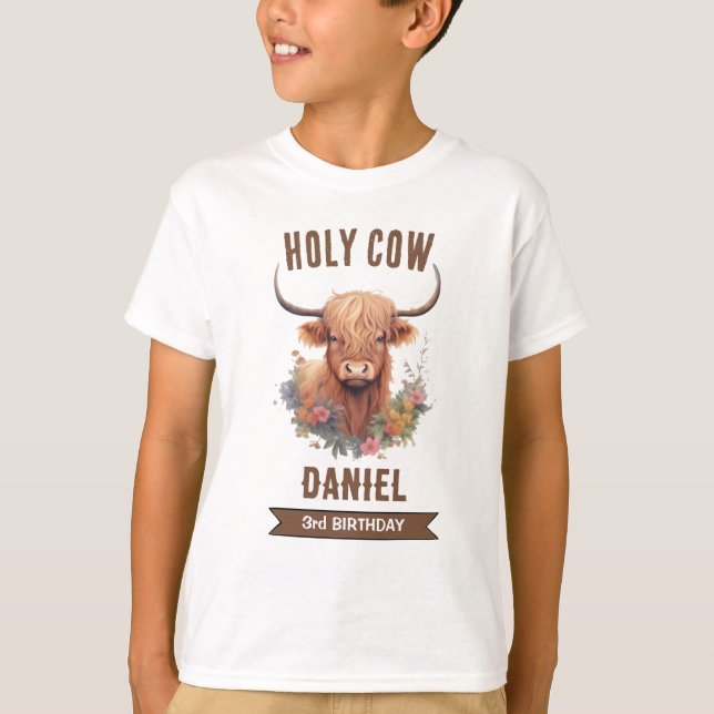 T-shirt Anniversaire de la vache Highland (Devant)