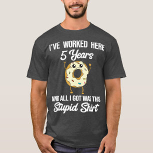 T-shirt Anniversaire de l'emploi de cinq ans Jalon de l'em