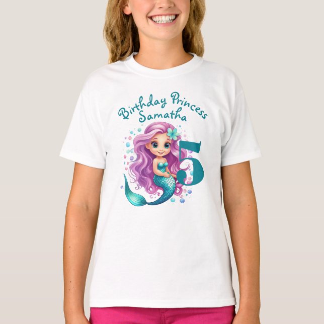 T-shirt Anniversaire de l'Imaginaire Turquoise de sirène (Devant)