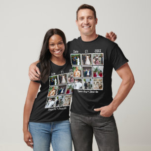 T-shirt Anniversaire de mariage personnalisé moderne 9 pho