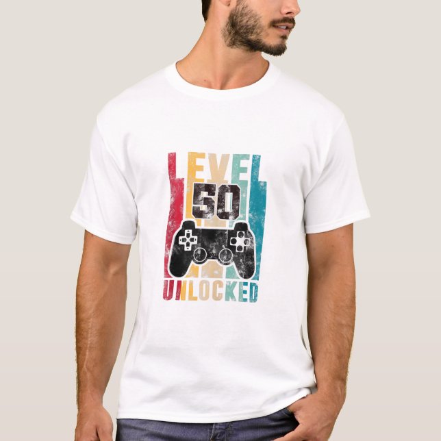 T-shirt Anniversaire de niveau 50 ans (Devant)