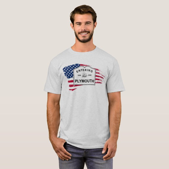 T-shirt Anniversaire de Plymouth mA 400th (Devant entier)